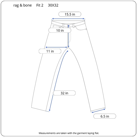 rag & bone Fit 2 Slim Fit Jeans Schaefer Wash Men's Size 30X32 - Picture 9 of 9